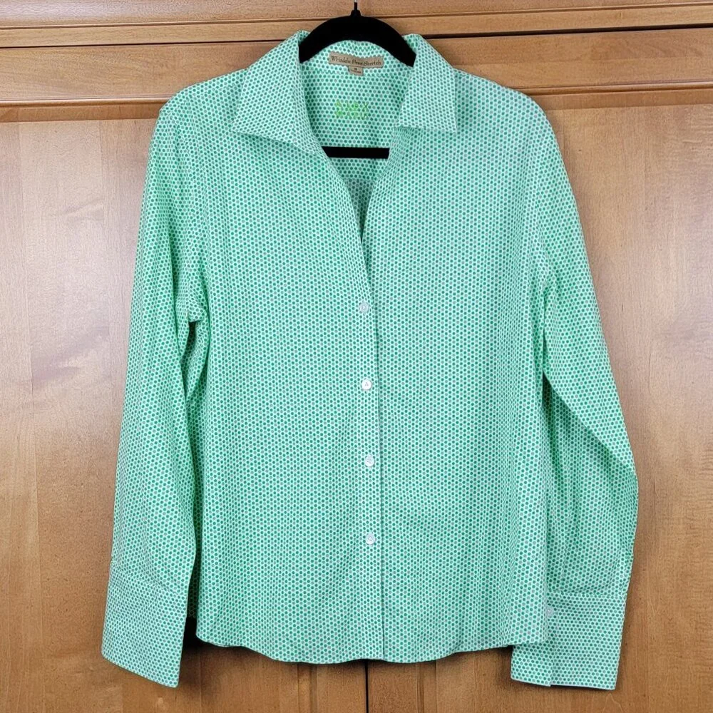 Alex Marie Green Dots Long-Sleeve Button Down Shirt - 16 - Picture 1 of 8